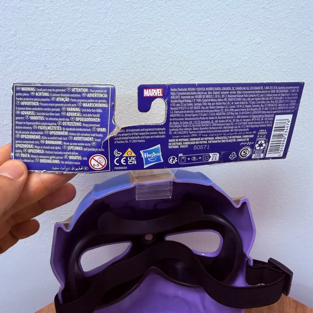 Hasbro Marvel Avengers Thanos Mask Kids 5+ Purple Gold Costume Accessory